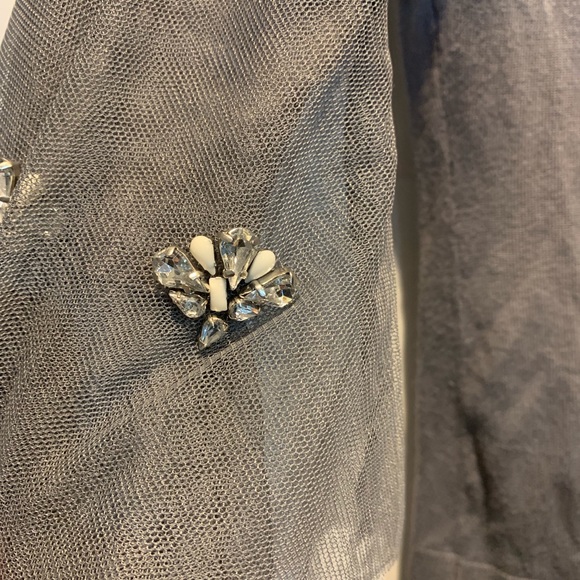 7th Avenue NY &Co  jeweled tulle sleeve sweater - Picture 4 of 6